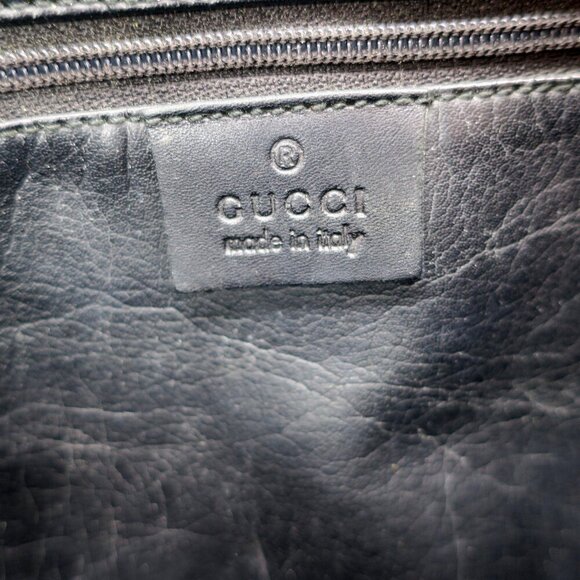 Gucci Vintage Jackie O Black GG Web Canvas Leather Handbag Purse - Picture 7 of 8